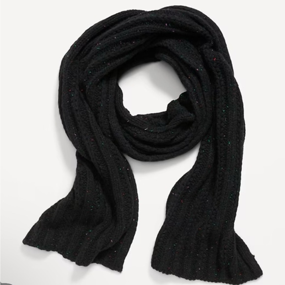 Old Navy Accessories - Old Navy Black Cable Knit Scarf with Subtle Speckles